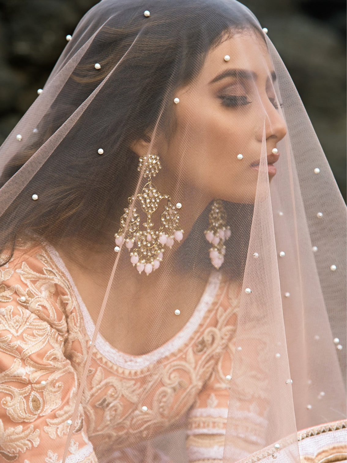 Peach Soft Net Sequins Semi Stitched Lehenga With Unstitched Blouse