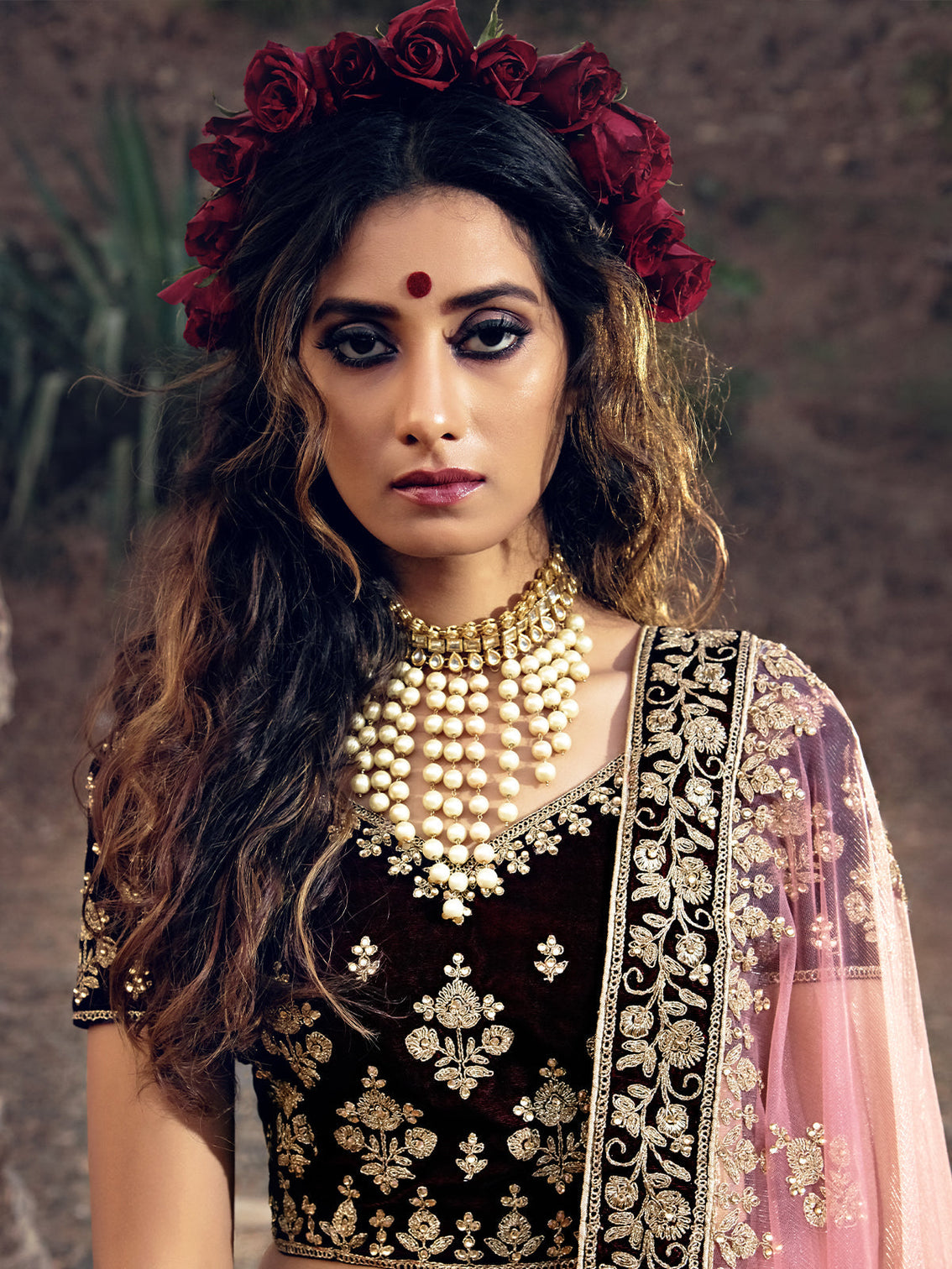 Designer Maroon Semi Stitched Lehenga With Unstitched Blouse