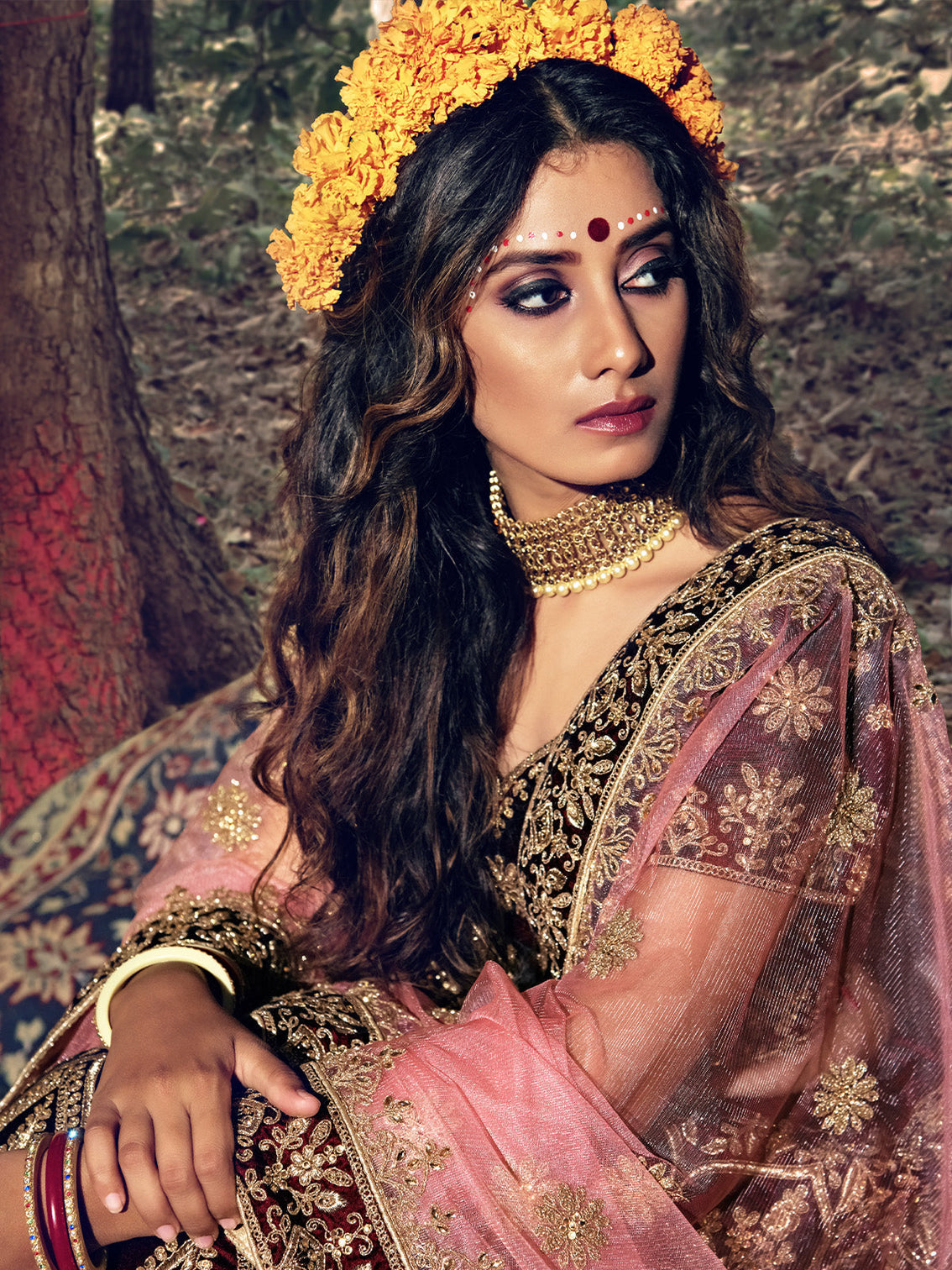 Festive Maroon Semi Stitched Lehenga With Unstitched Blouse