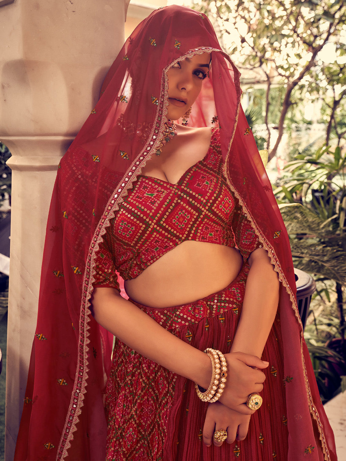 Beautiful Pink Silk Stitched Lehenga with unstitched Choli Set