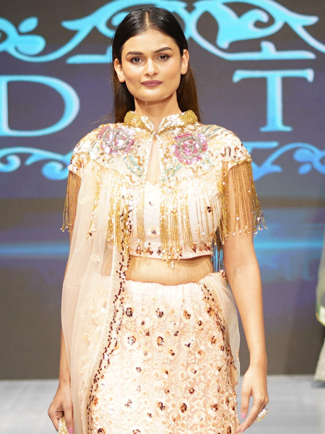 Peach Classy Semi Stitched Lehenga with Unstitched Blouse