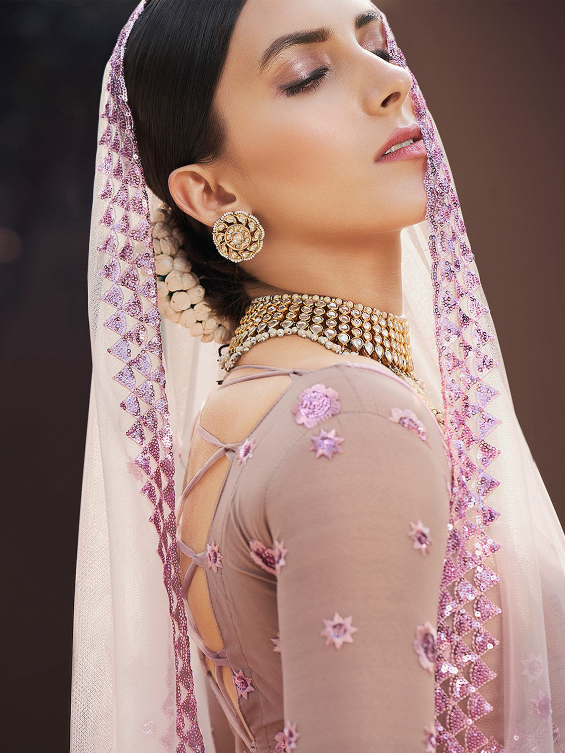 Festive Pink Semi Stitched Lehenga With Unstitched Blouse