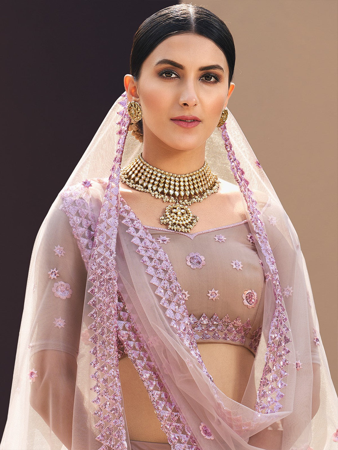 Festive Pink Semi Stitched Lehenga With Unstitched Blouse