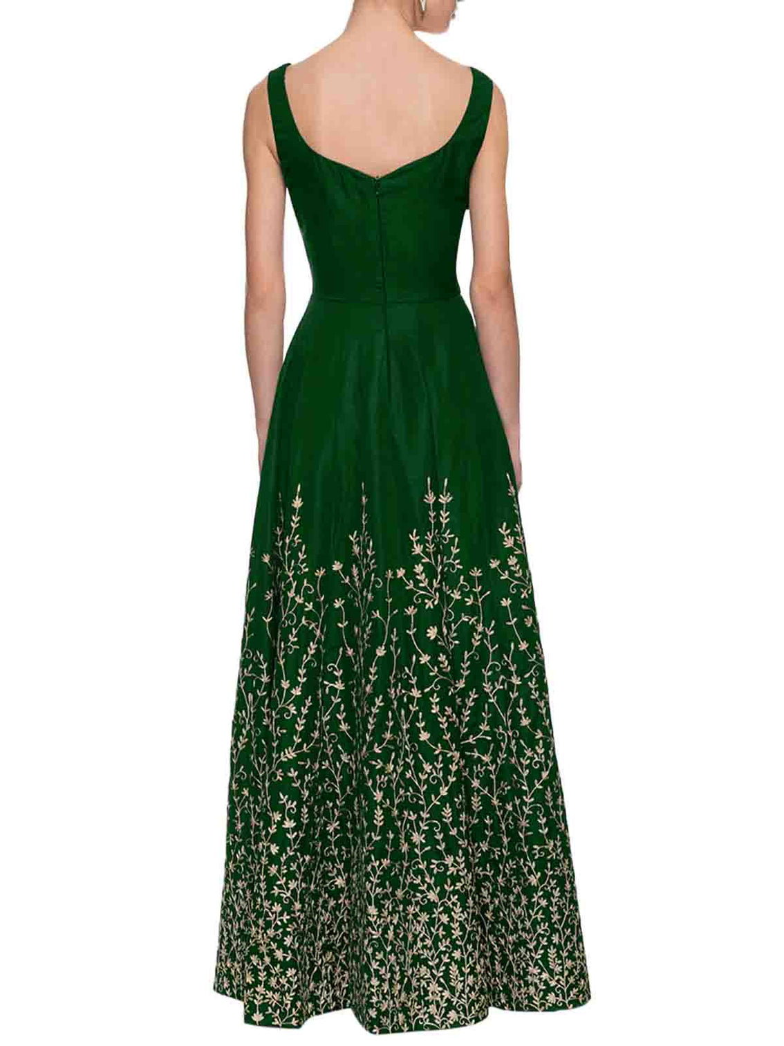 Modern Green Semi Stitched Gown
