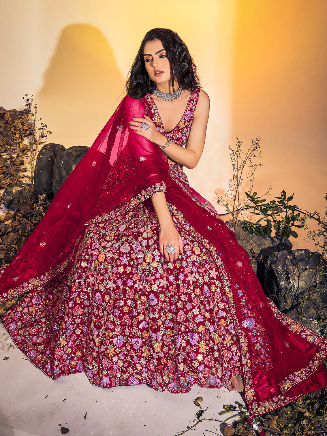 Beautiful Pink Soft Net Thread Work Stitched Lehenga Choli Set