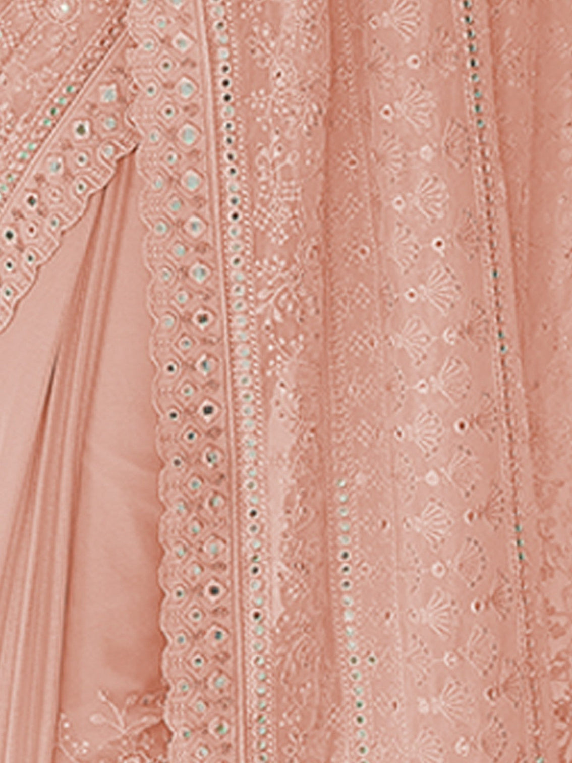 Pink Georgette Saree With Unstitched Blouse