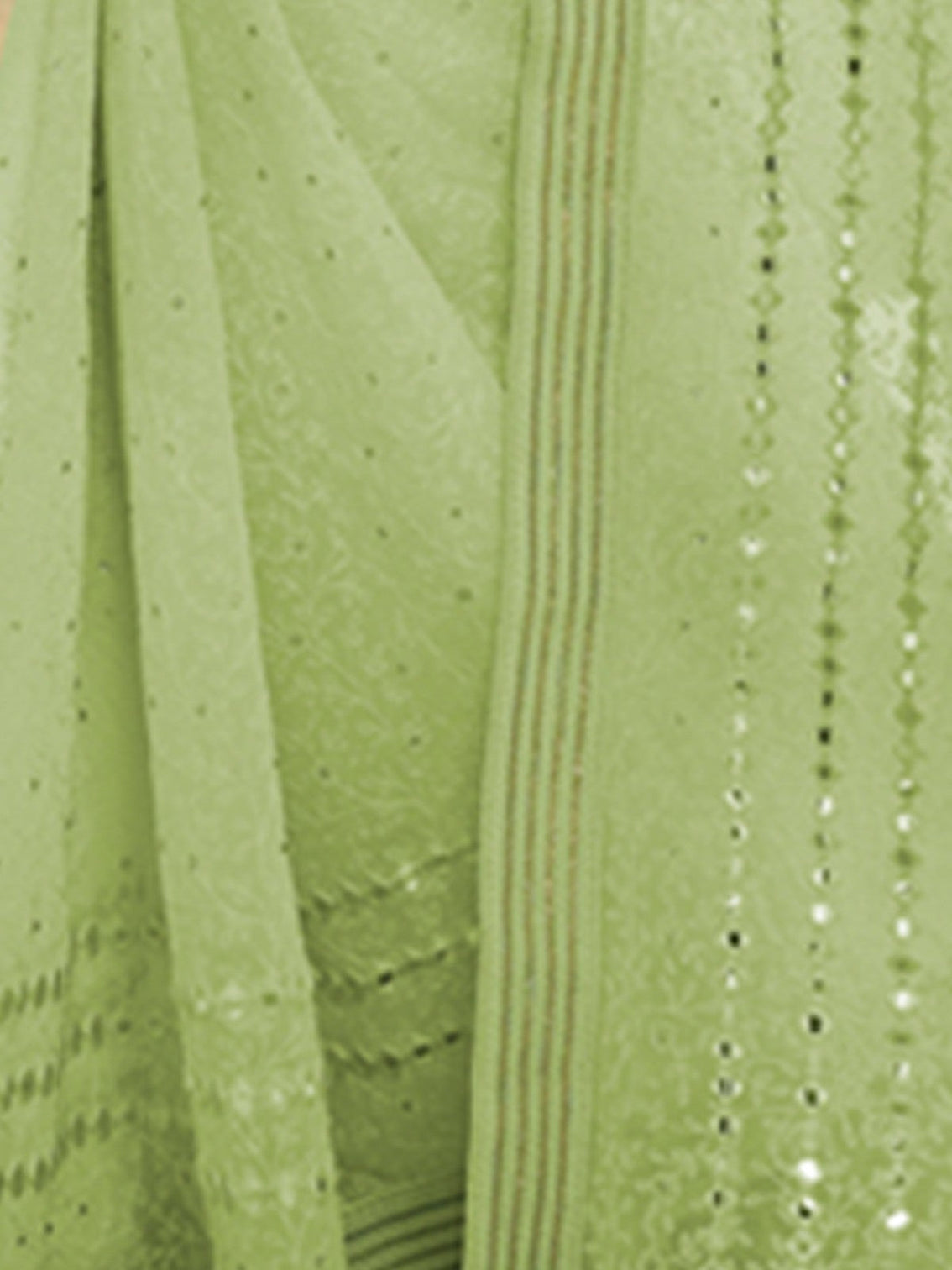 Green Georgette Saree With Unstitched Blouse