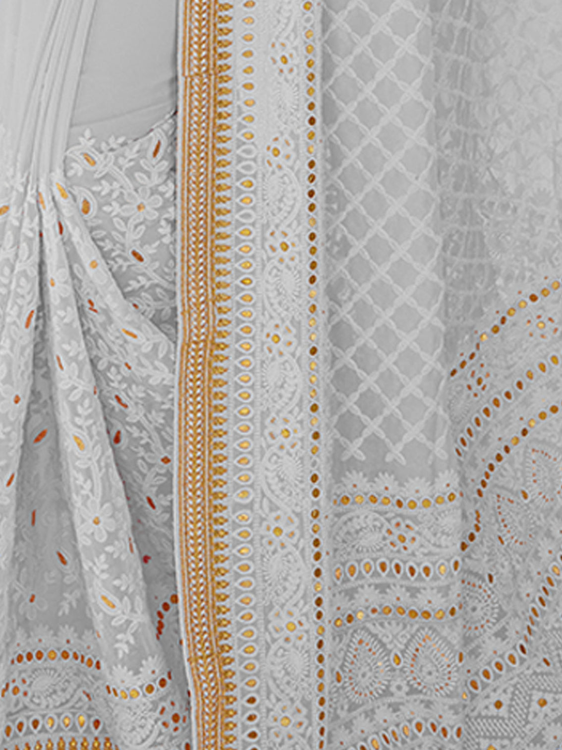 Grey Georgette Saree With Unstitched Blouse