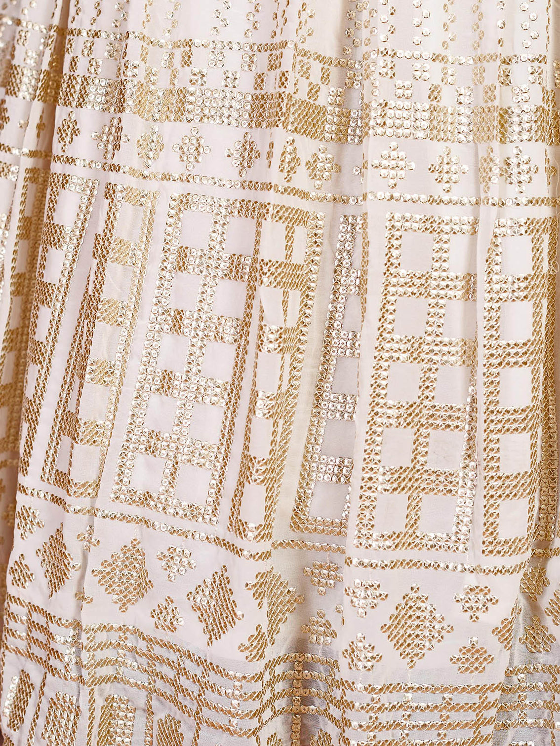 White Georgette Sequins Stitched Lehenga Choli