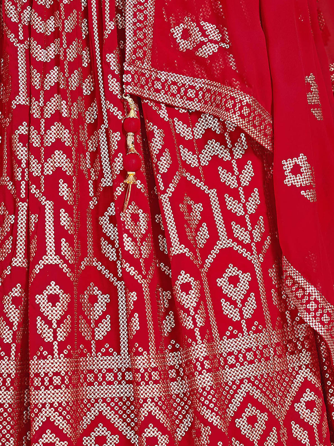 Red Georgette Sequins Stitched Lehenga Choli