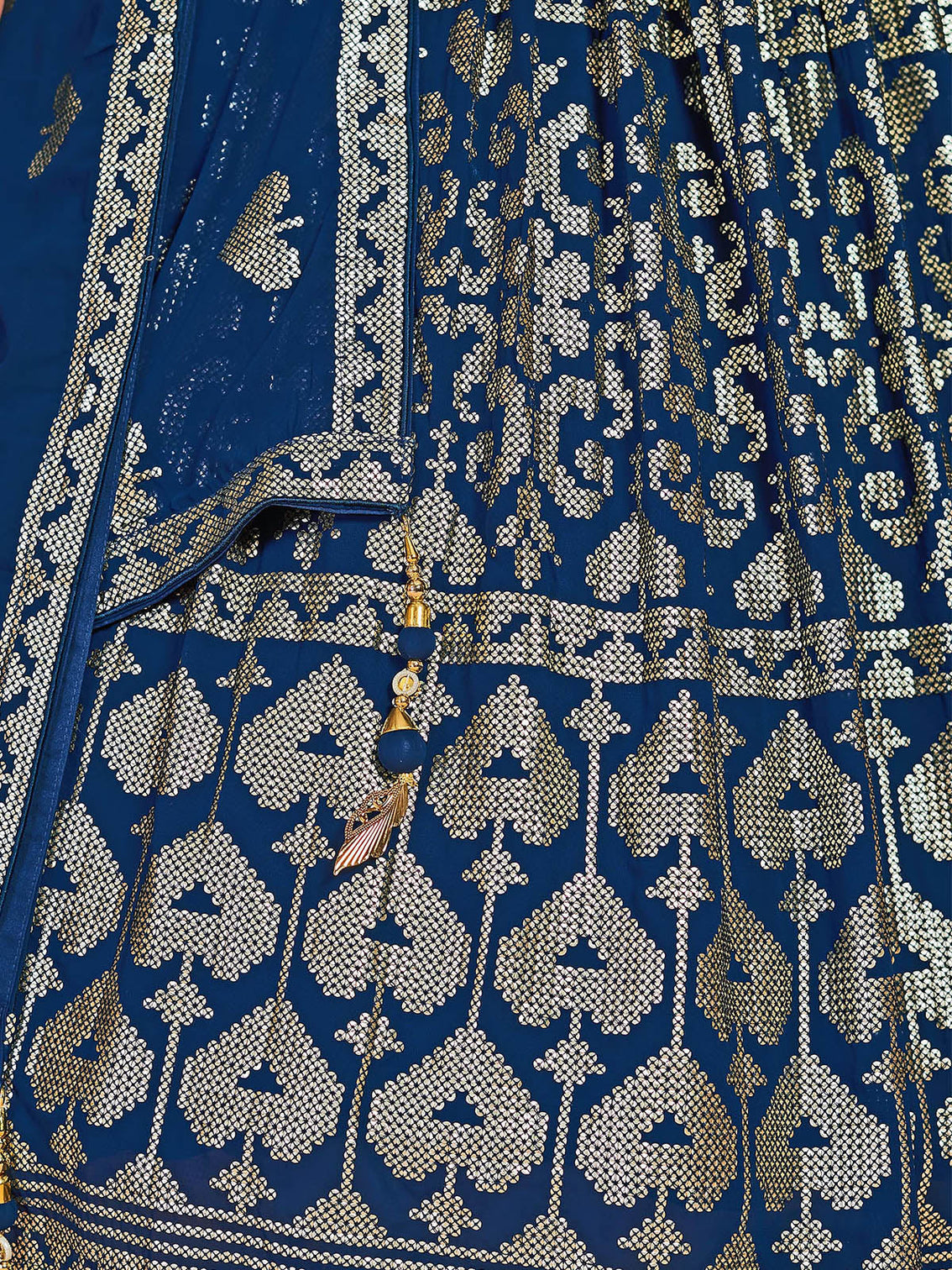 Blue Georgette Sequins Stitched Lehenga Choli