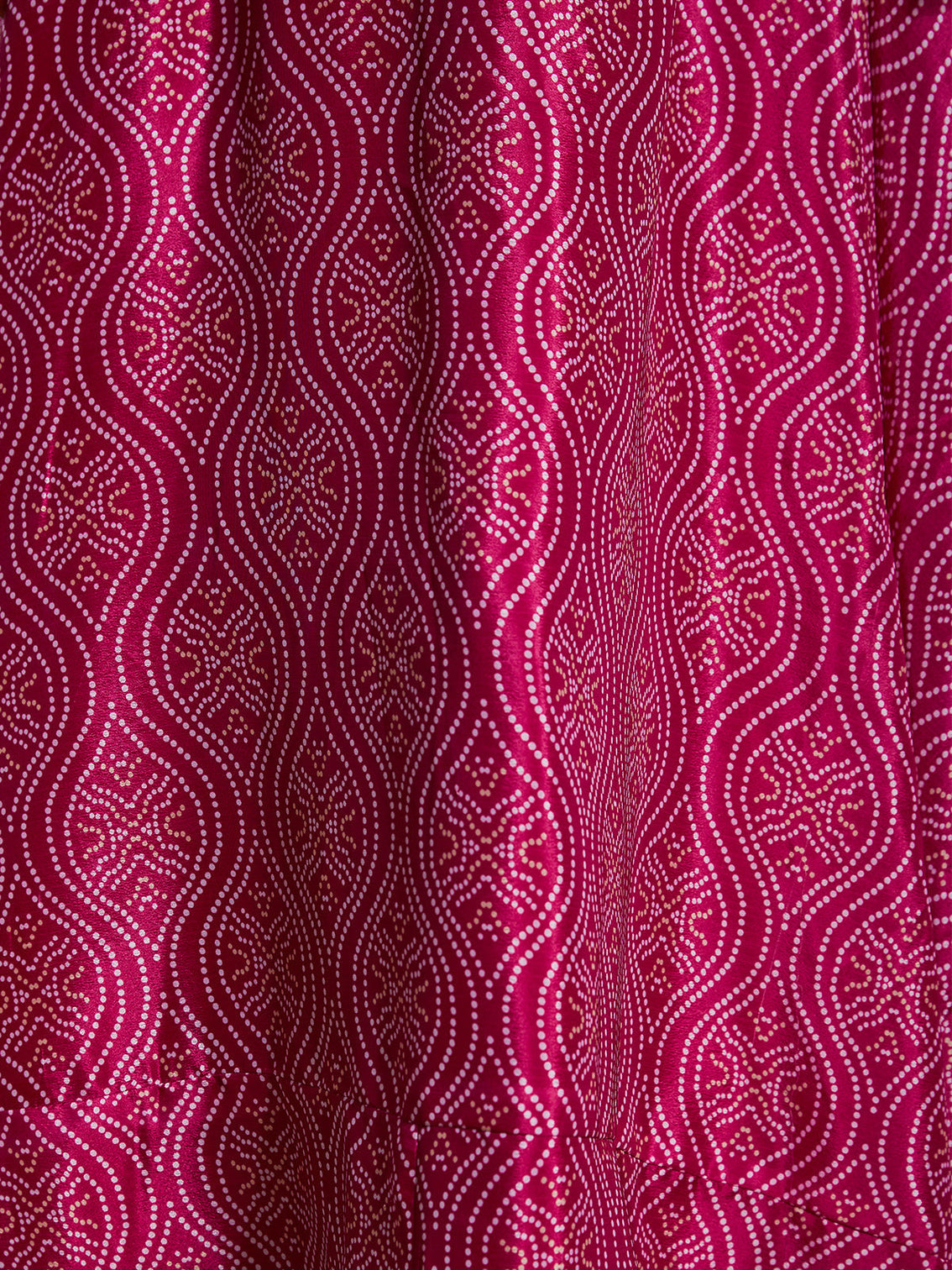 Pink Crepe Bandhani Print Semi Stitched Lehenga Choli