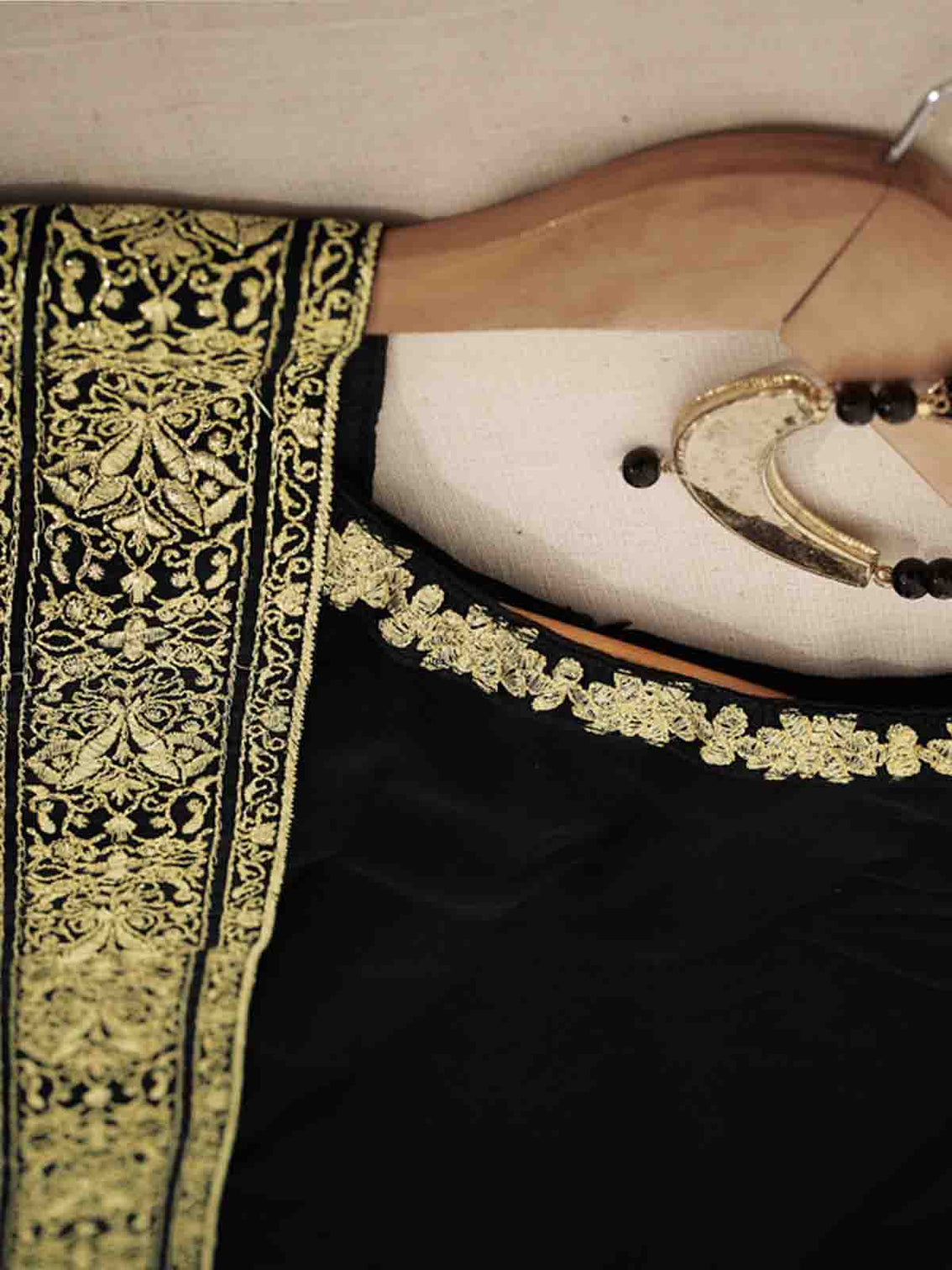 Attractive Black Georgette Semi Stitched Kurta Set
