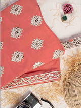 Elegant Red Orange Semi Stitched Kurta Set