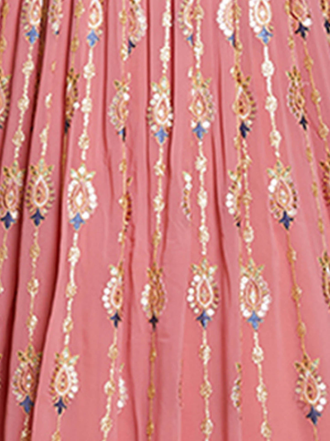 Pink Georgette Embroidered Stitched Gown