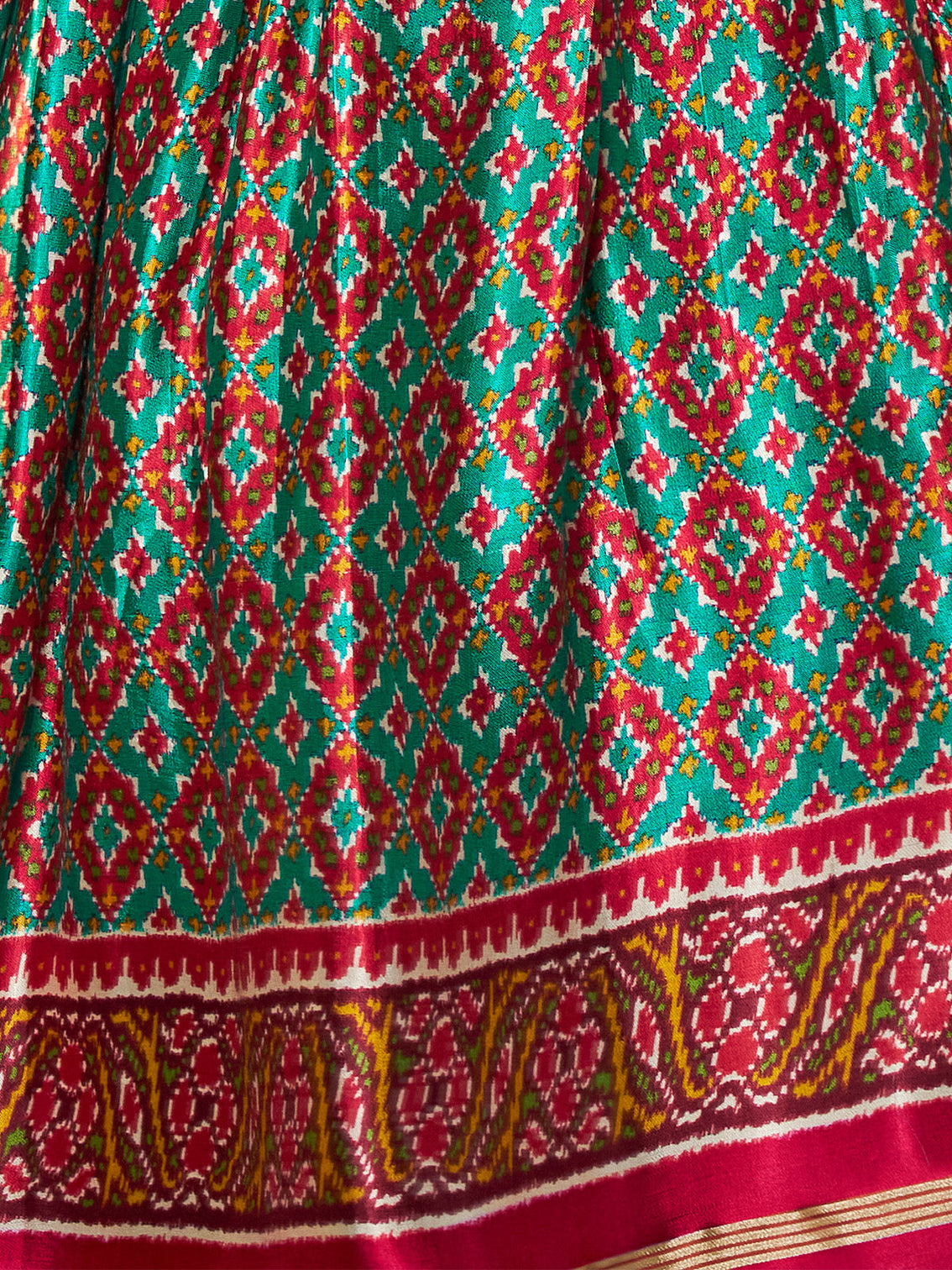 Blue Silk Printed Semi Stitched Lehenga With Unstitched Blouse