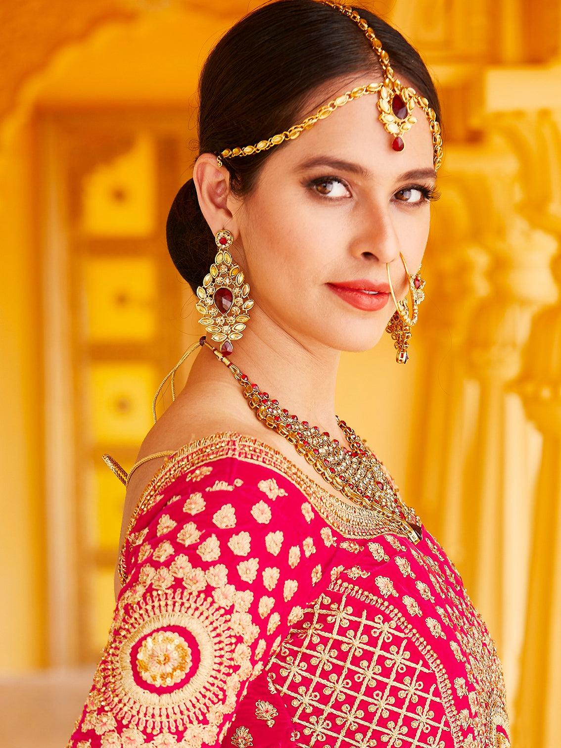 Designer Pink Semi Stitched Lehenga With Unstitched Blouse