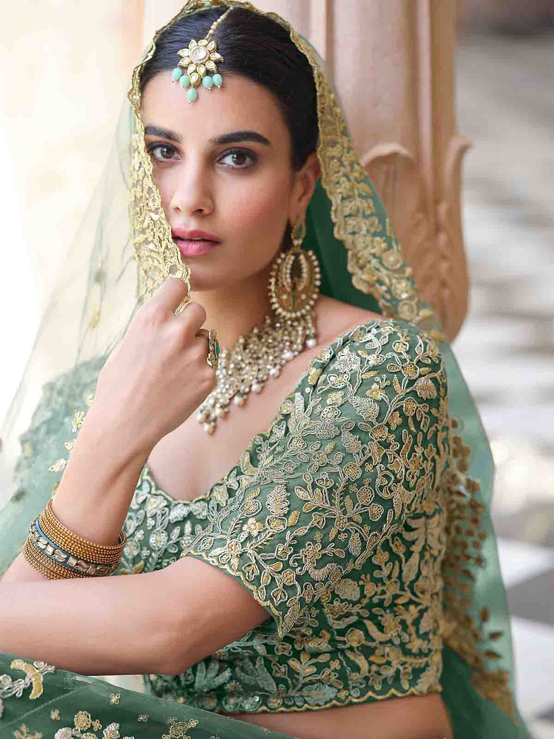 Stylish Dark Green Soft Net Semi Stitched Lehenga With Unstitched Blouse