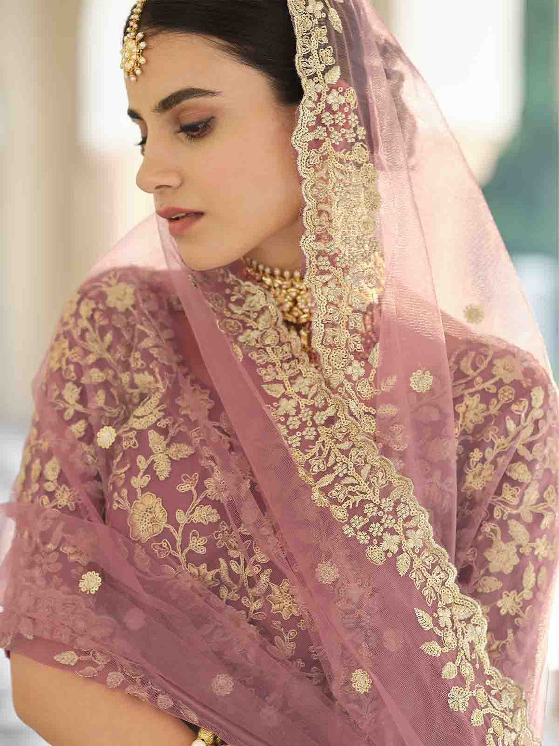 Designer Purple Soft Net with Sequins Semi Stitched Lehenga With Unstitched Blouse