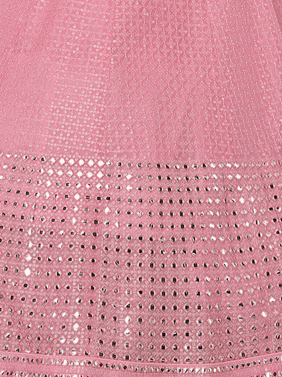 Pink Embroidered Georgette Semi Stitched Lehenga With Unstitched Blouse