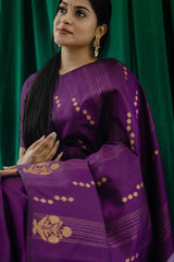 Redolent Purple Soft Silk Saree With Fragrant Blouse Piece