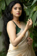 Luminous Beige Soft Silk Saree With Vestigial Blouse Piece