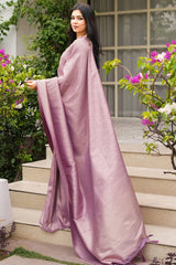 Majesty Lavender Soft Silk Saree With Splendorous Blouse Piece