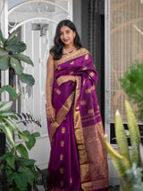 Nebula Purple Soft Silk Saree With Resonant Blouse Piece