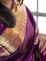 Nebula Purple Soft Silk Saree With Resonant Blouse Piece