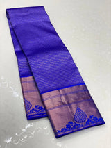 Eloquence Royal Blue Soft Silk Saree With Traditional Blouse Piece