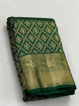 Charismatic Dark Green Soft Silk Saree With Redolent Blouse Piece