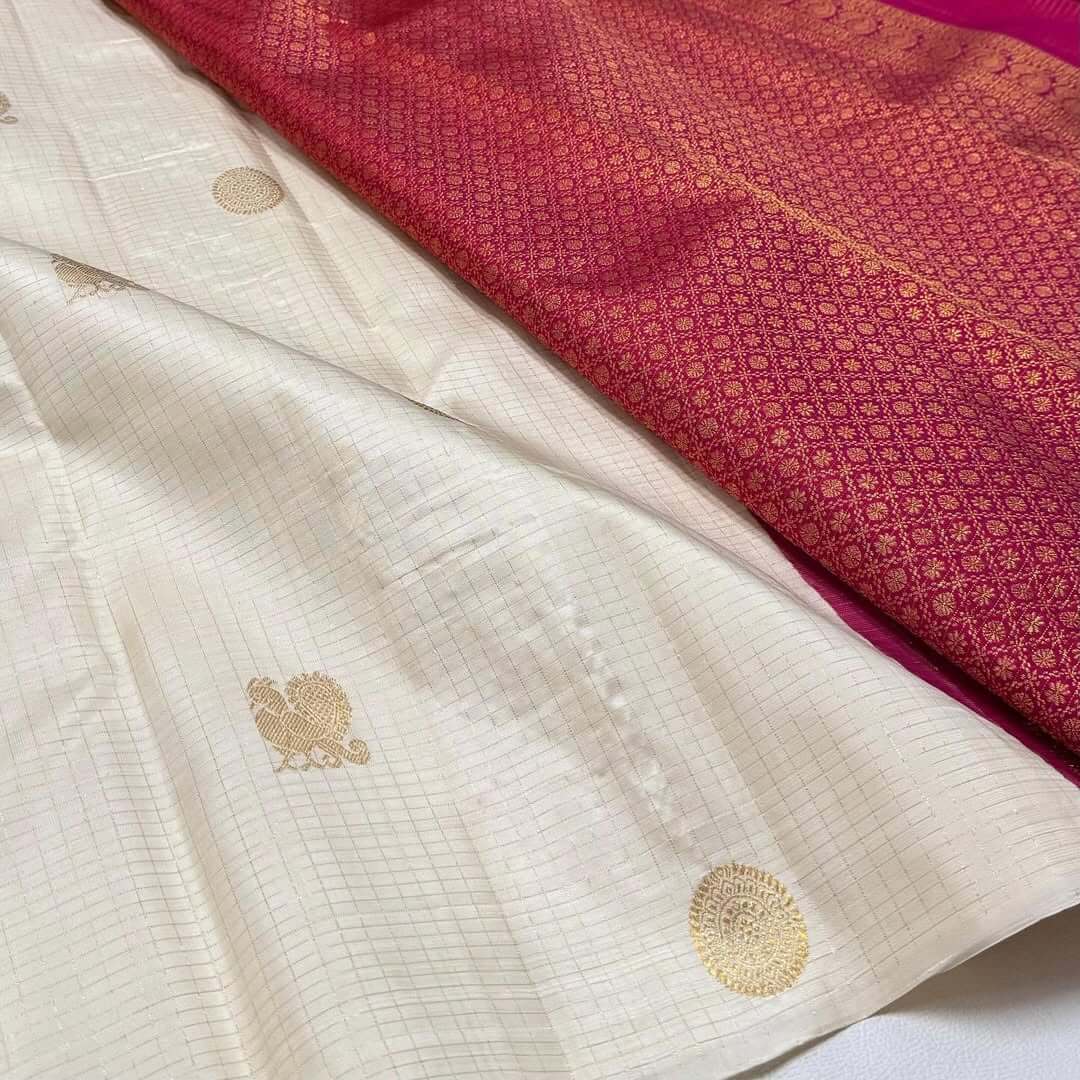 Imaginative Beige Soft Silk Saree With Murmurous Blouse Piece