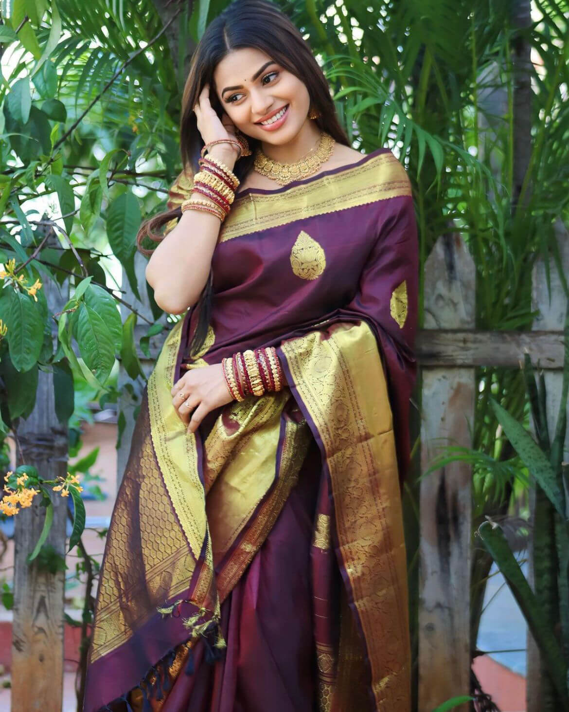 Amiable Wine Soft Silk Saree With Transcendent Blouse Piece