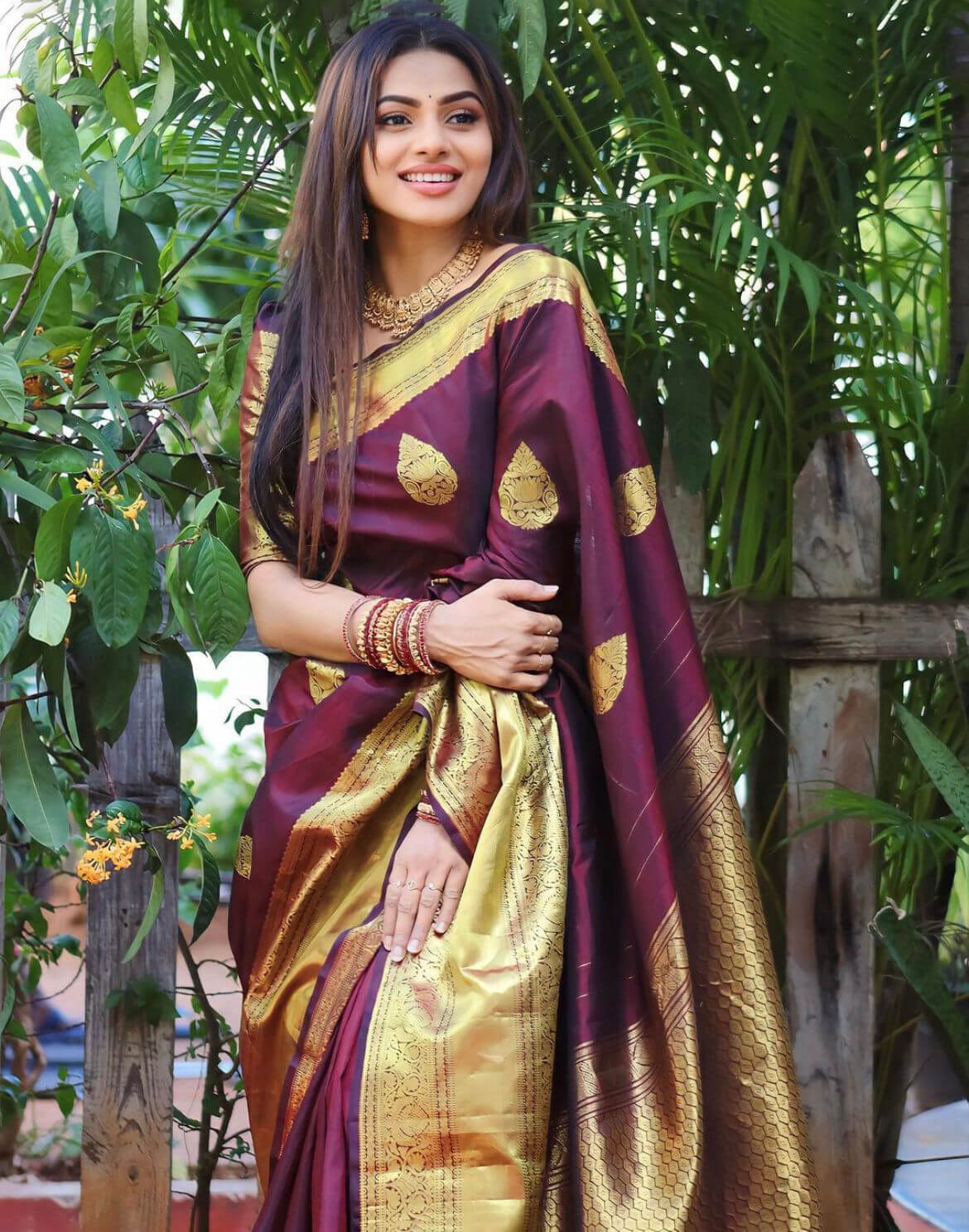 Amiable Wine Soft Silk Saree With Transcendent Blouse Piece