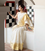 Wonderful Off White Soft Silk Saree With Amazing Blouse Piece