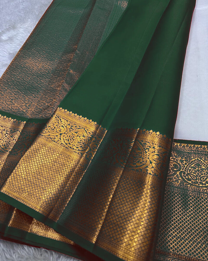 Susurrous Beige Soft Silk Saree With Jazzy Blouse Piece