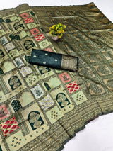 Snazzy Green Soft Silk Saree With Ethereal Blouse Piece