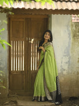 Tantalizing Parrot Soft Silk Saree With Winsome Blouse Piece
