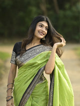 Tantalizing Parrot Soft Silk Saree With Winsome Blouse Piece