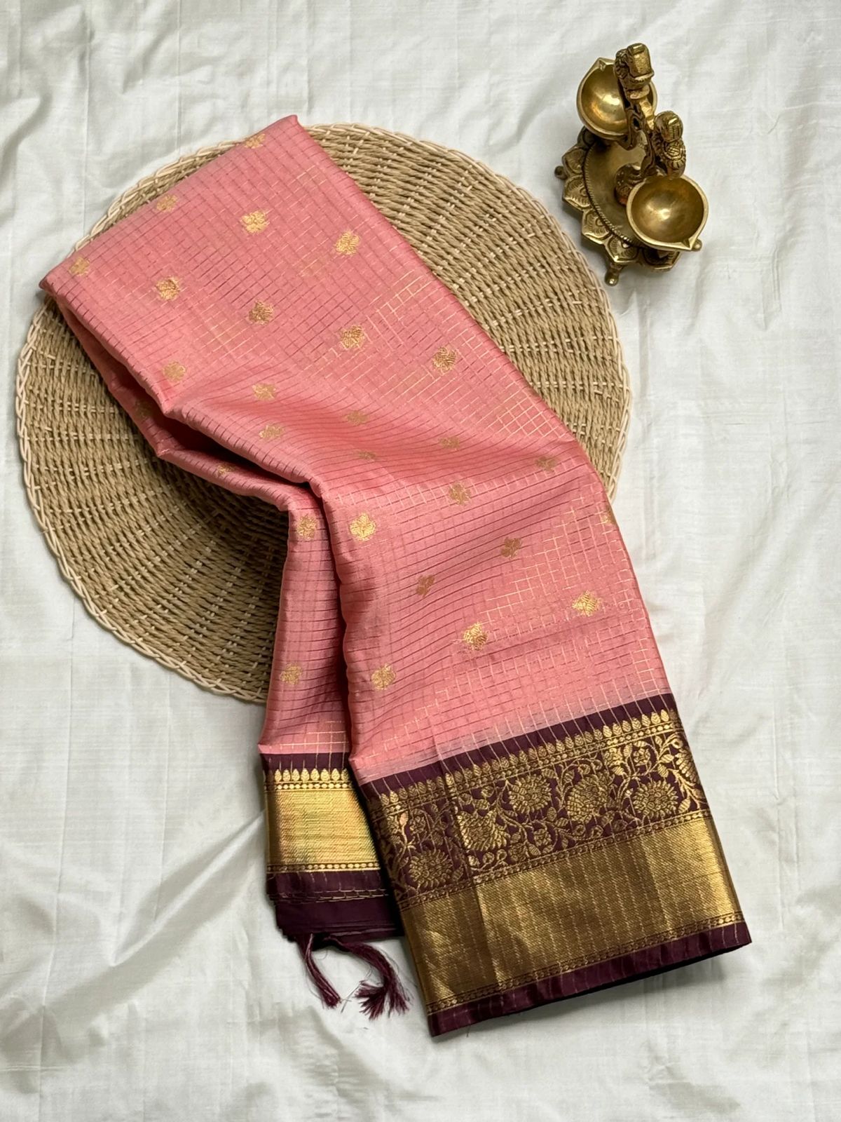 Enthralling Baby Pink Soft Silk Saree With Impressive Blouse Piece