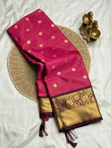 Arresting Dark Pink Soft Silk Saree With Quixotic Blouse Piece