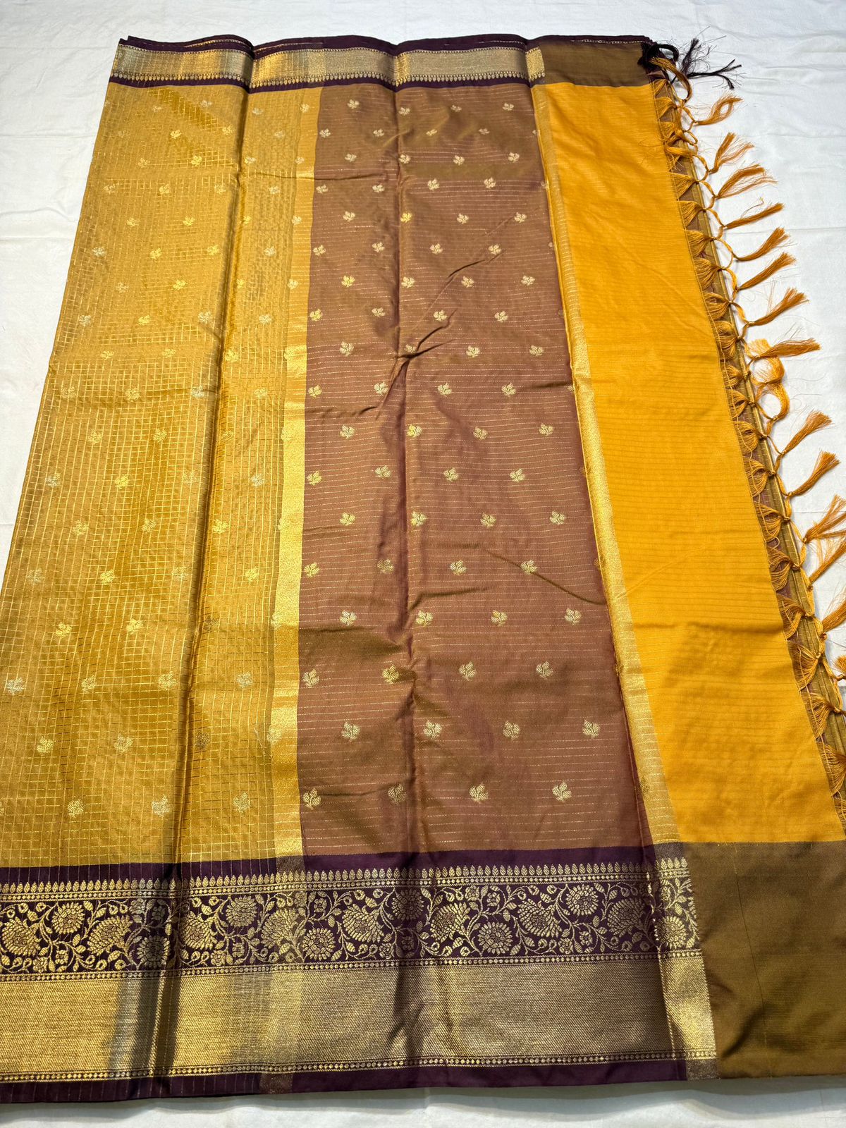 Glittering Mustard Soft Silk Saree With Scintillating Blouse Piece