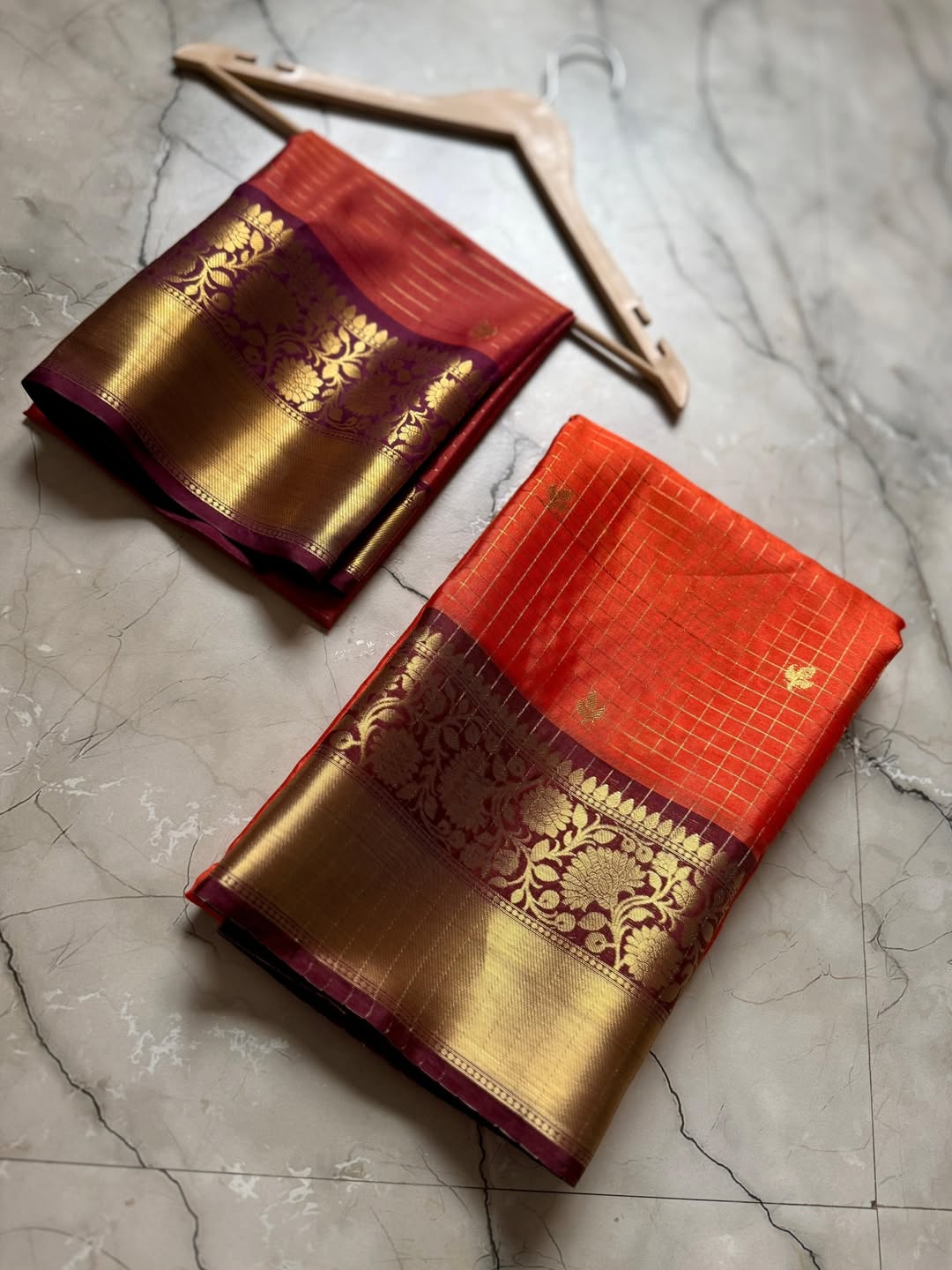 Magnificat Orange Soft Silk Saree With Precious Blouse Piece