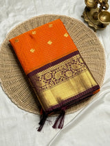 Magnificat Orange Soft Silk Saree With Precious Blouse Piece