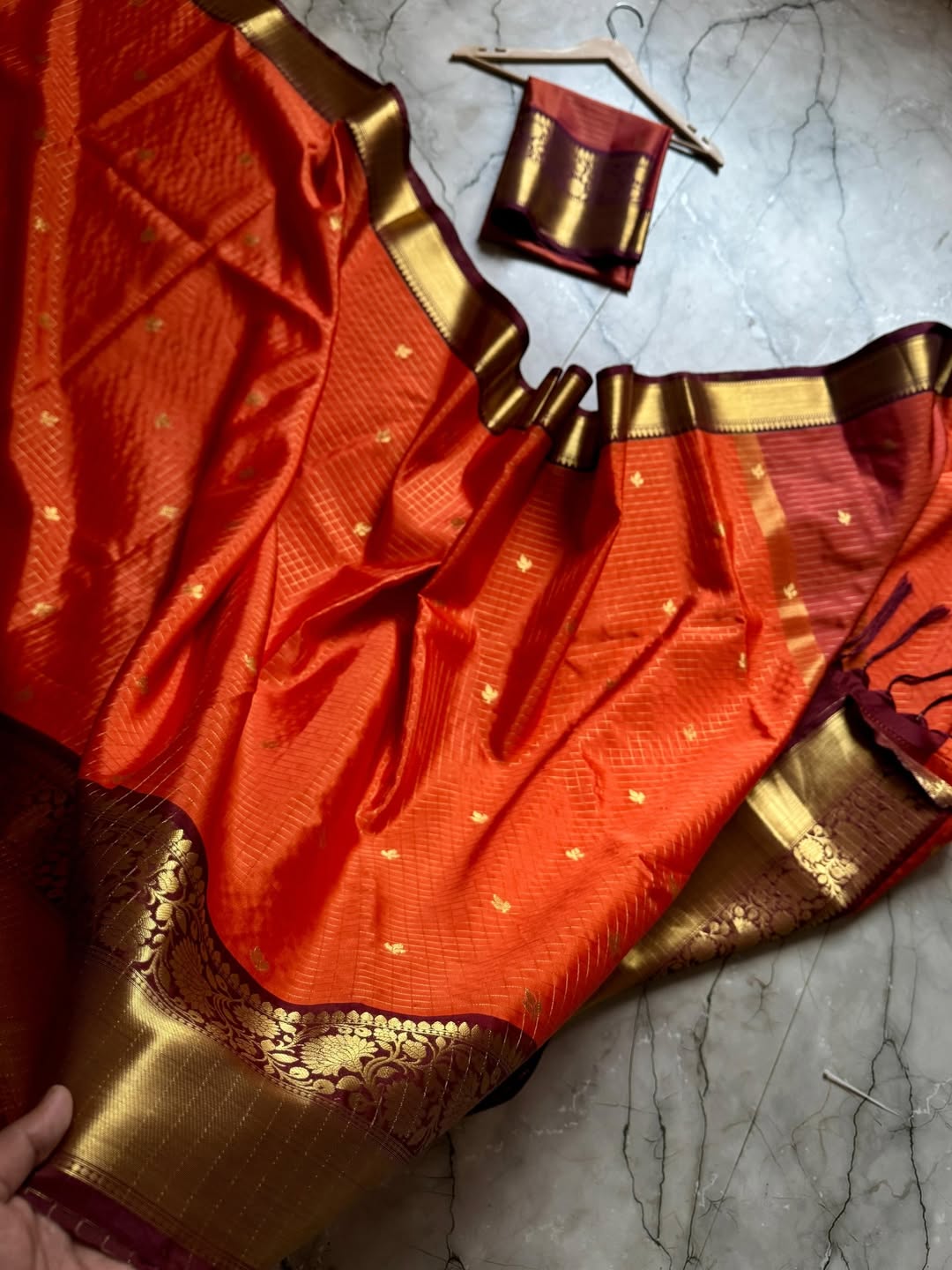 Magnificat Orange Soft Silk Saree With Precious Blouse Piece