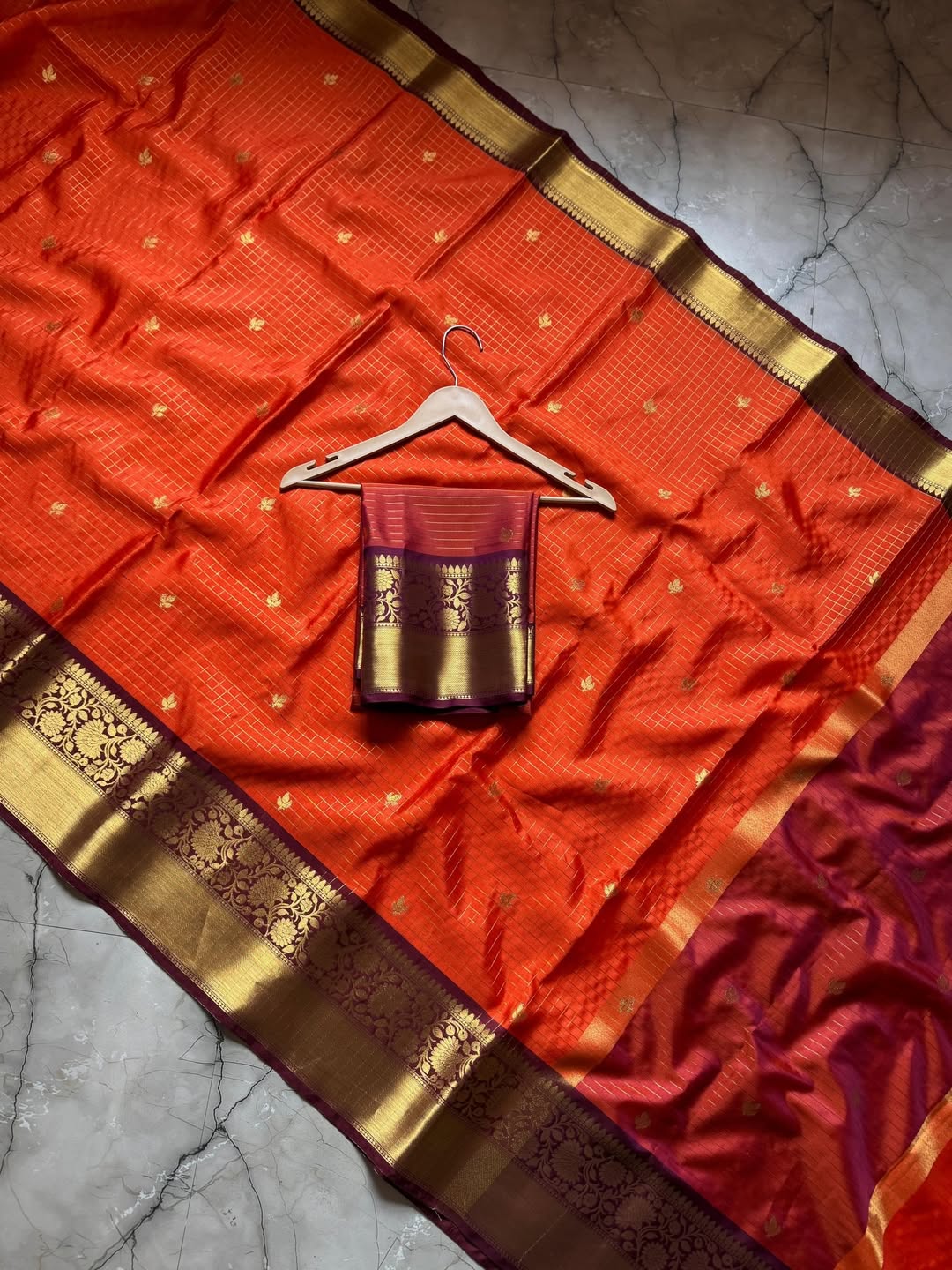 Magnificat Orange Soft Silk Saree With Precious Blouse Piece