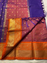 Vestigial Royal Blue Soft Silk Saree With Ebullience Blouse Piece