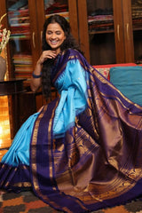Exquisite Firozi Soft Silk Saree With Demanding Blouse Piece