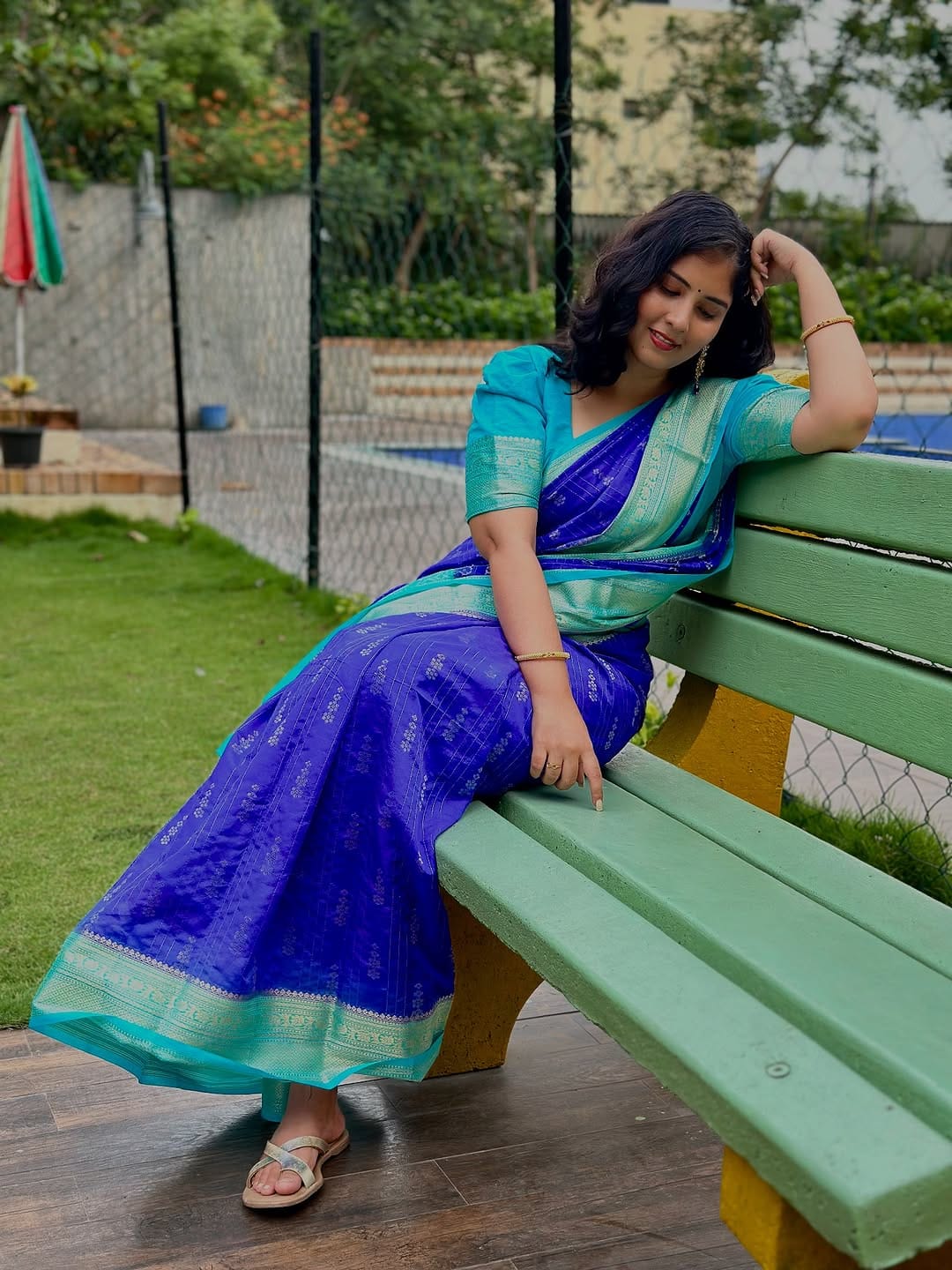 Glamorous Royal Blue Soft Silk Saree With Epiphany Blouse Piece