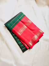 Blooming Dark Green Soft Silk Saree With Comely Blouse Piece